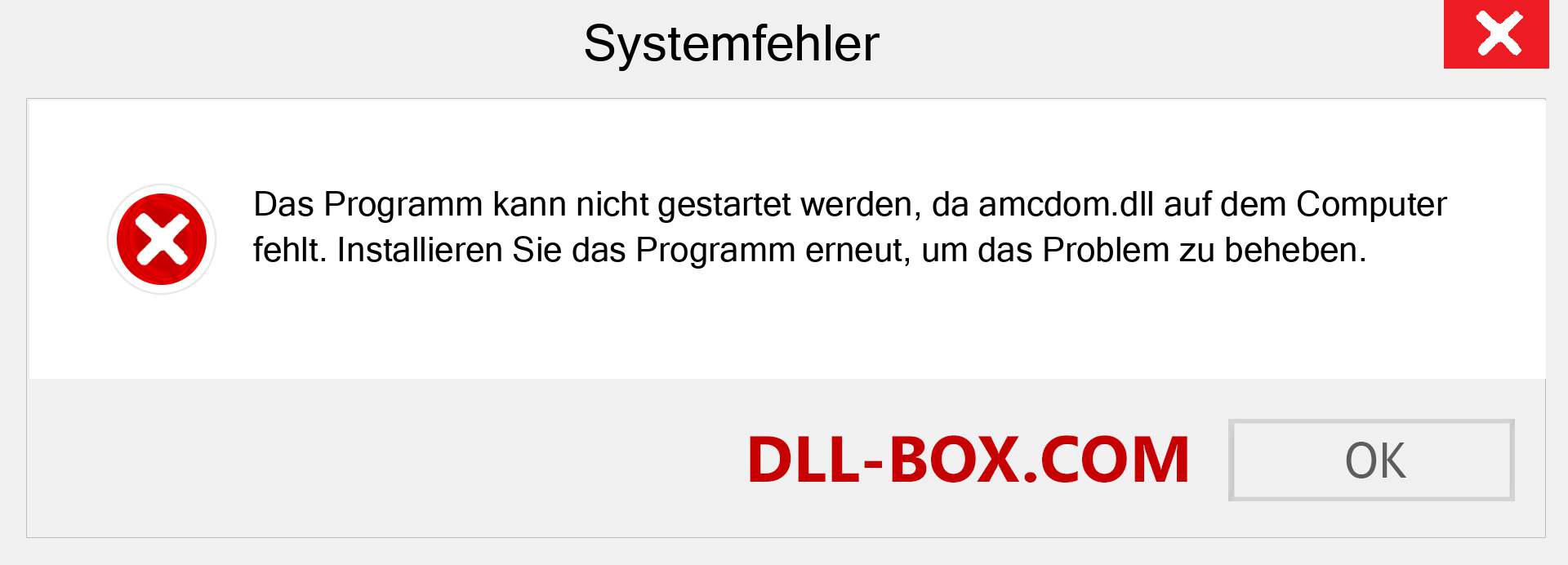 amcdom.dll-Datei fehlt?. Download für Windows 7, 8, 10 - Fix amcdom dll Missing Error unter Windows, Fotos, Bildern